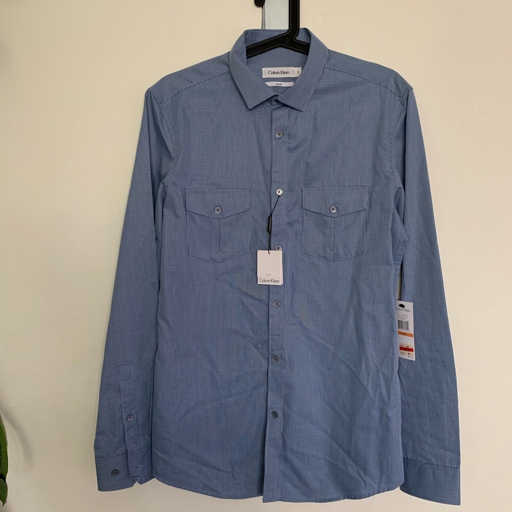NWT Calvin Klein Slim Fit Button Down Shirt